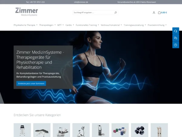 E-Commerce für Zimmer MedizinSysteme
