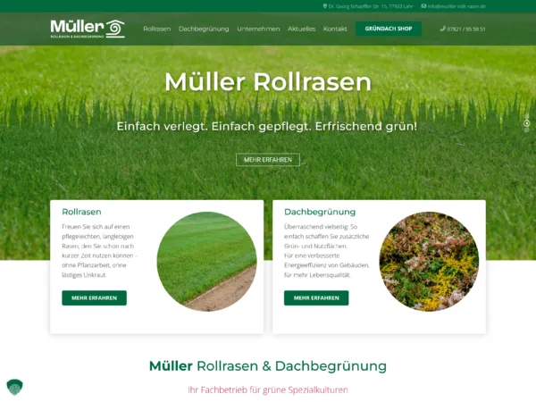 Rollrasen Müller Webportal