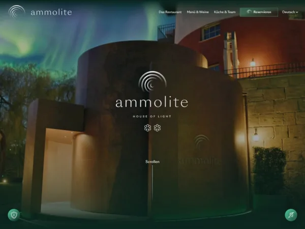 Website ammolite-restaurant.de
